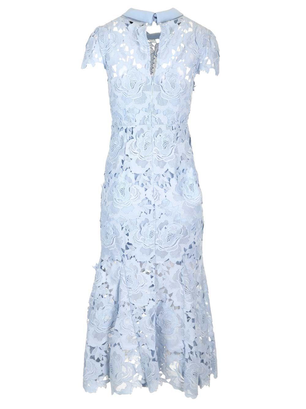 Al Duca D'Aosta Self-portrait Abito in pizzo fiordaliso Vendita Economica