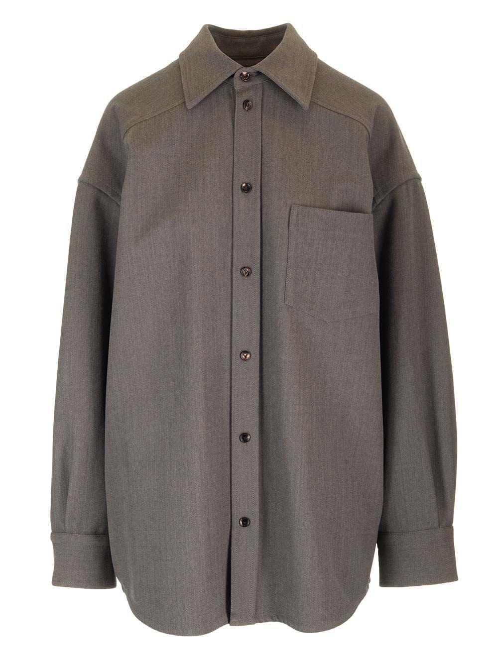 Al Duca D'Aosta Bottega Veneta Overshirt in lana leggera stretch
