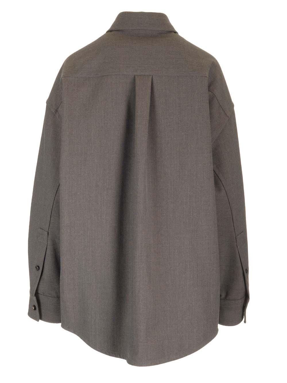 Al Duca D'Aosta Bottega Veneta Overshirt in lana leggera stretch Sottocosto