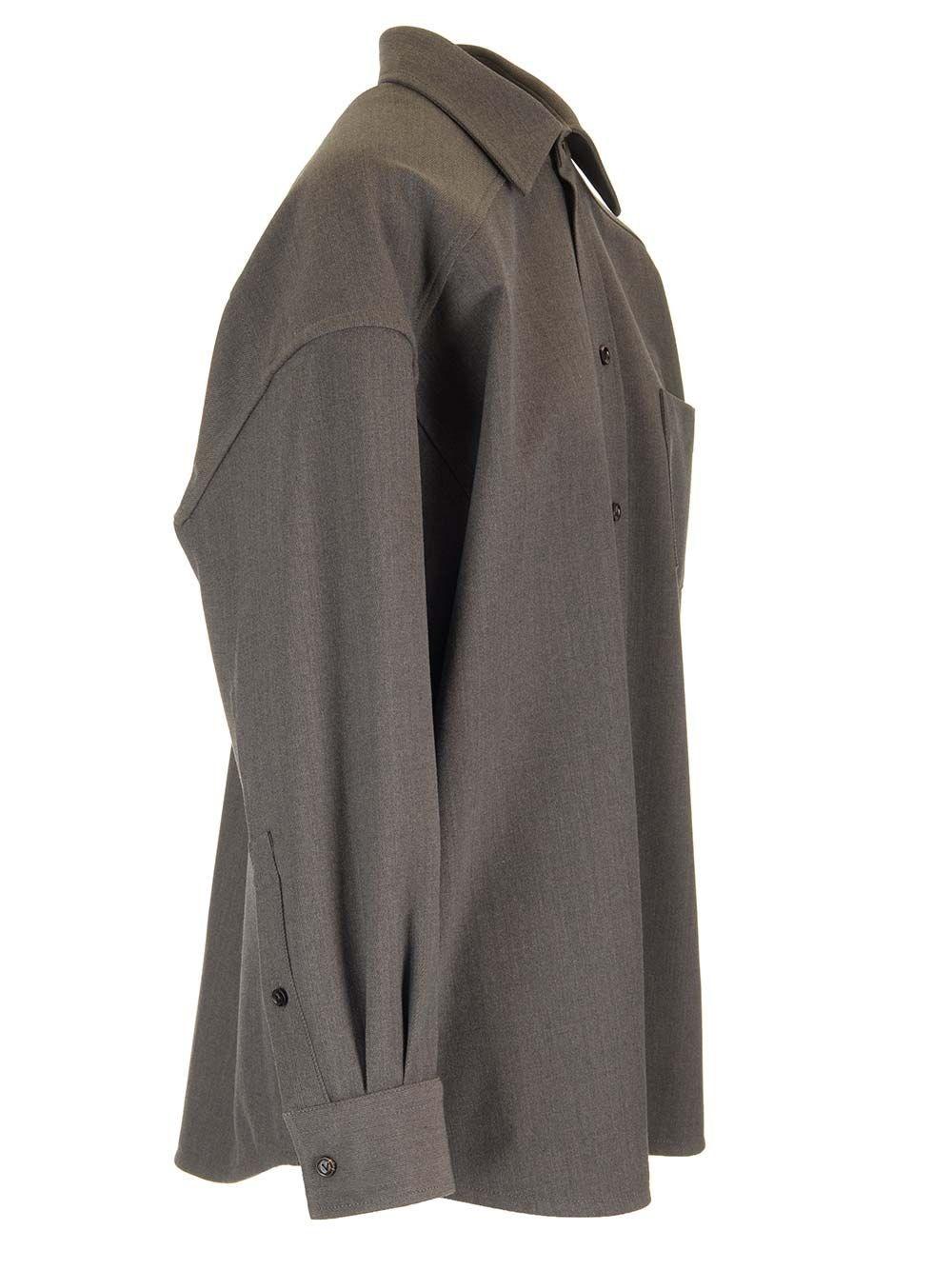 Al Duca D'Aosta Bottega Veneta Overshirt in lana leggera stretch Sottocosto