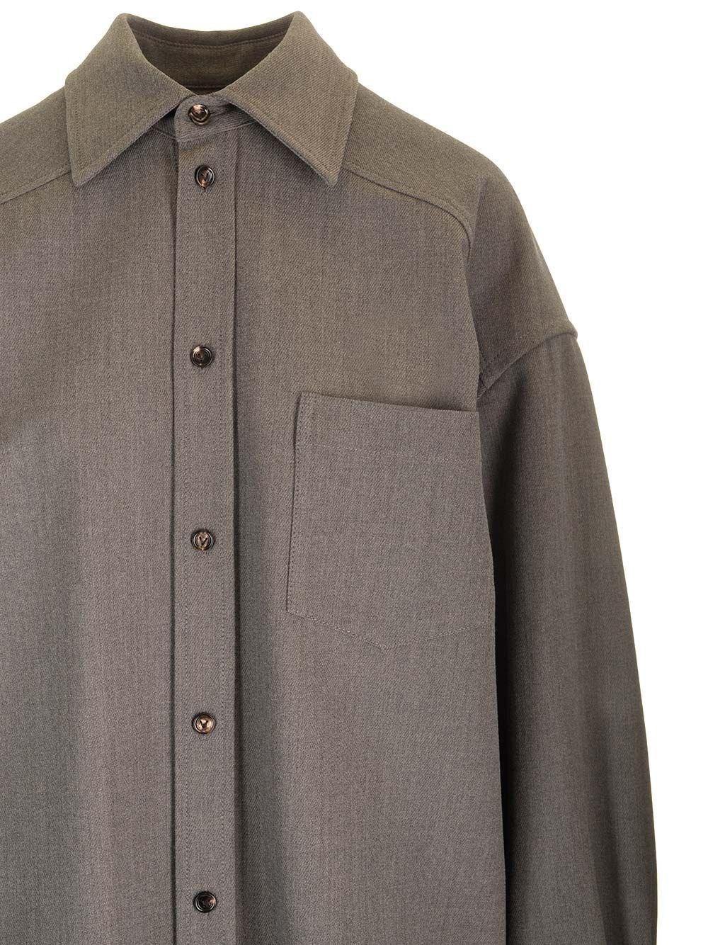Al Duca D'Aosta Bottega Veneta Overshirt in lana leggera stretch Sottocosto