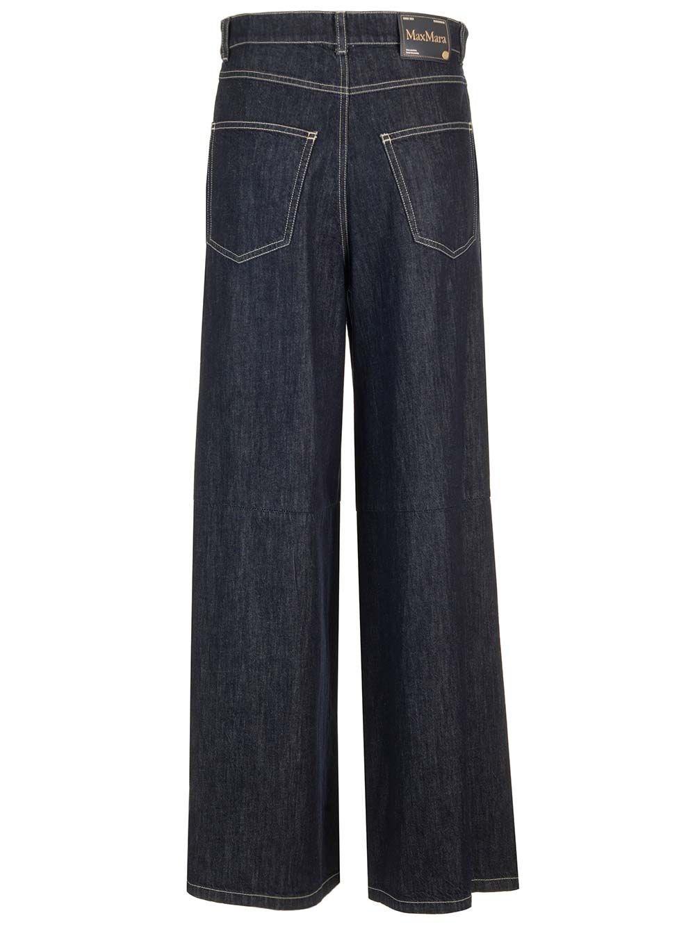 Al Duca D'Aosta 's Max Mara Pantalone "Priamo" wide leg in denim Sostegno trimestrale