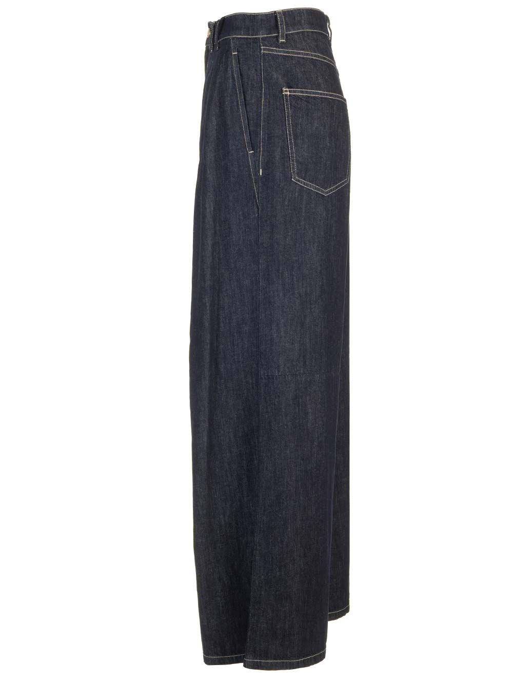 Al Duca D'Aosta 's Max Mara Pantalone "Priamo" wide leg in denim Sostegno trimestrale