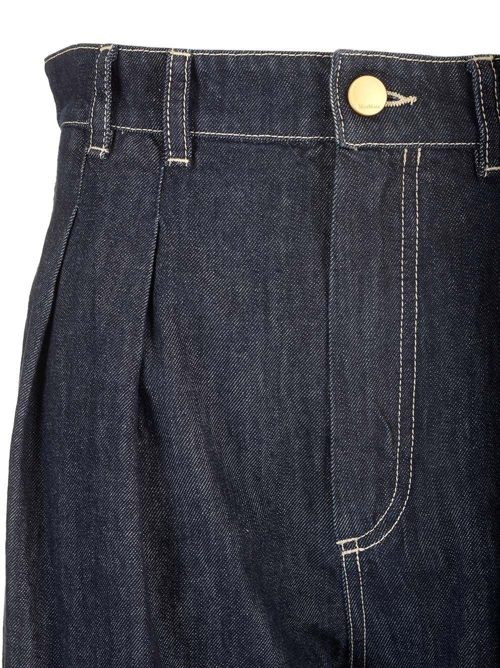 Al Duca D'Aosta 's Max Mara Pantalone "Priamo" wide leg in denim Sostegno trimestrale