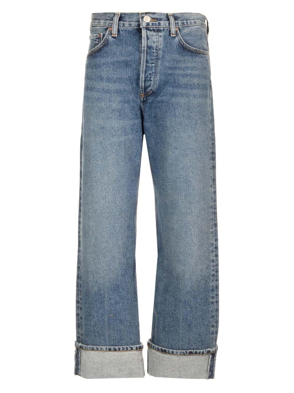 Al Duca D'Aosta Agolde Jeans "Fran" con risvolto