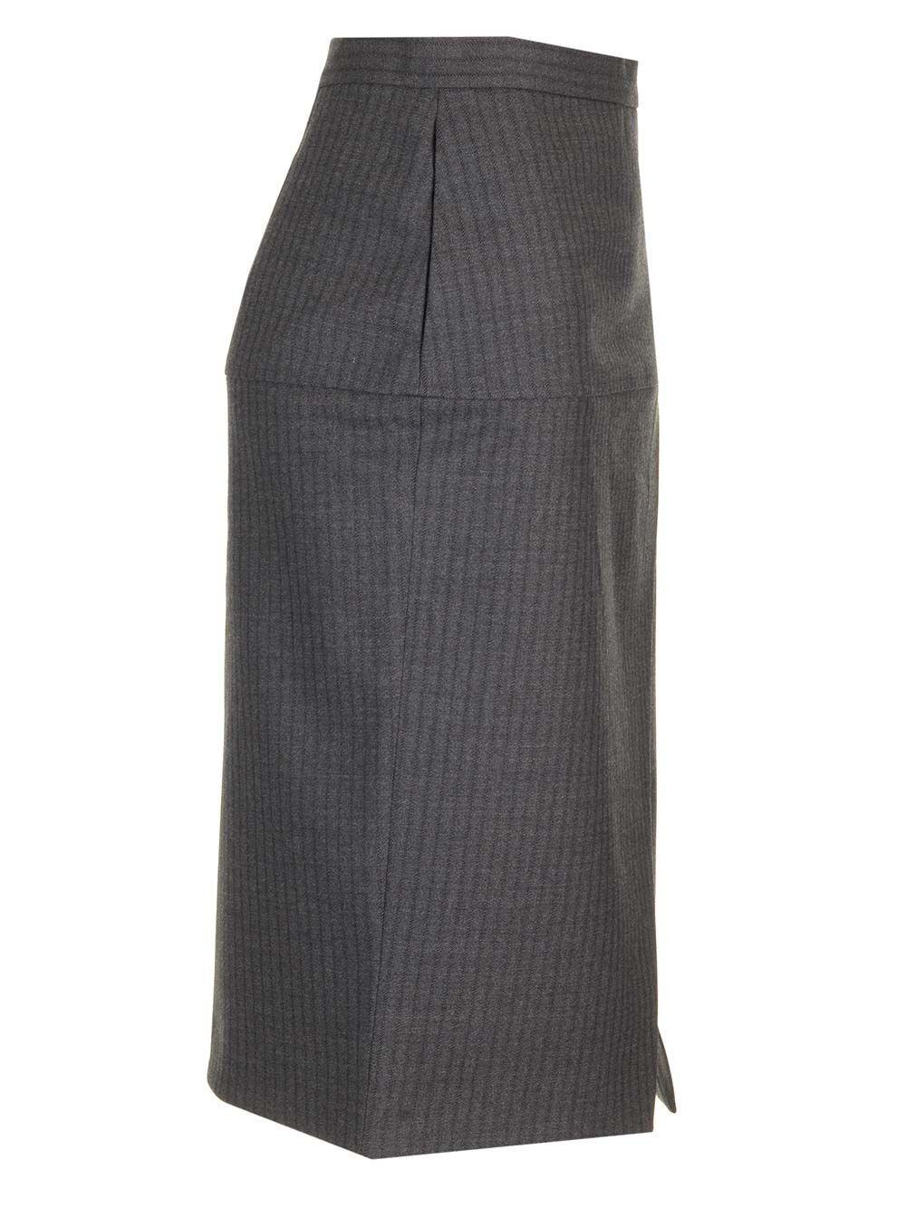 Al Duca D'Aosta Fendi Gonna in lana gessata Saldi