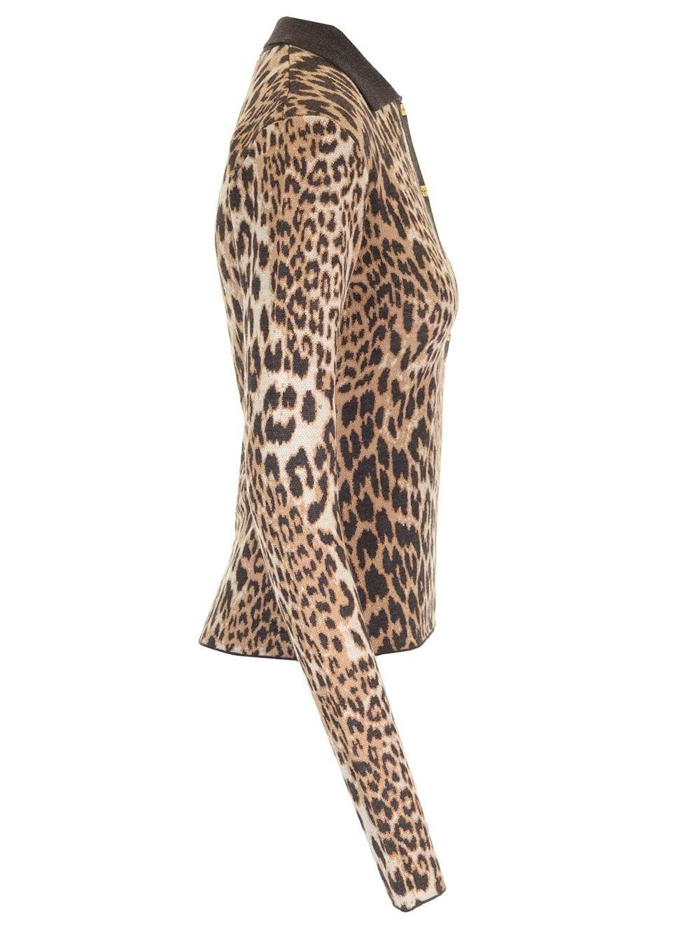 Al Duca D'Aosta Ganni Fine Merino Jacquard Leopard Polo Lightning offer