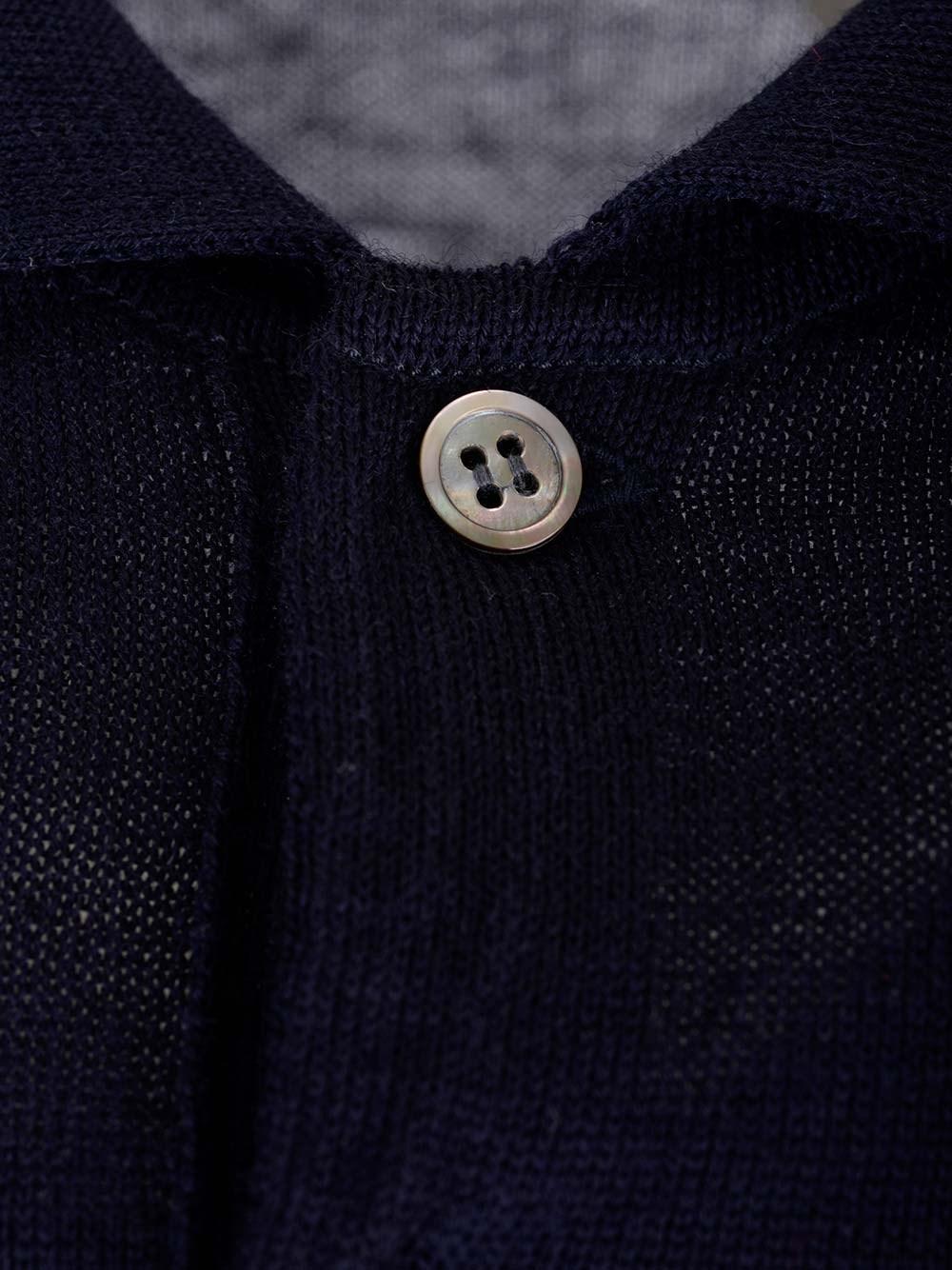 Al Duca D'Aosta Comme Des Garcons Play EX-P1N094 NAVY POLO NECK SHORT SLEEVES COTT POLO Liquidazione